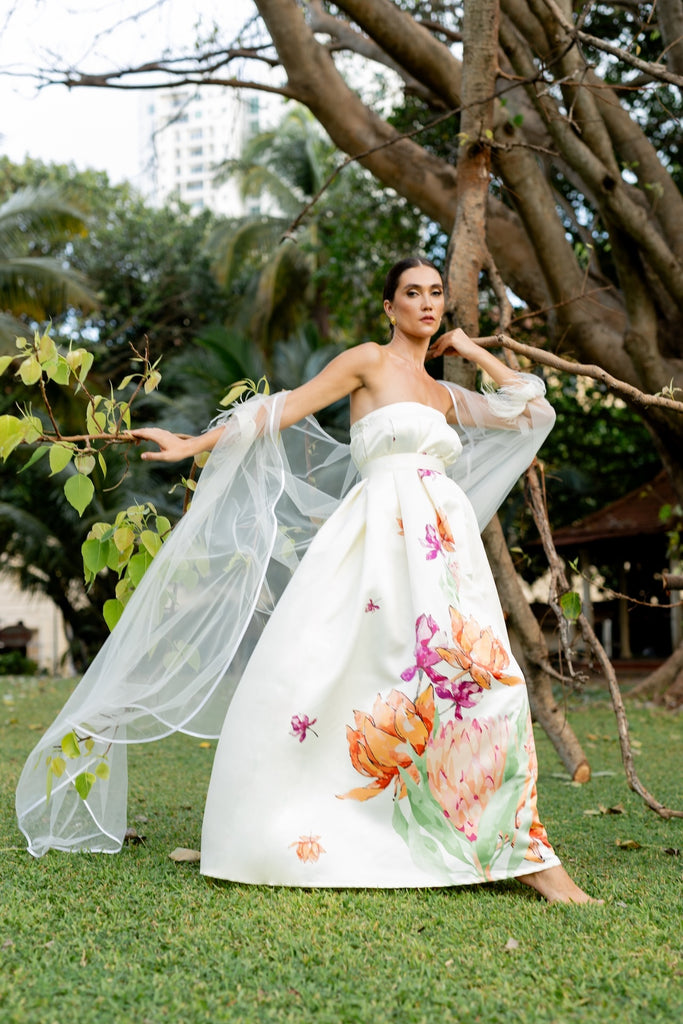 Floral lotus printed dress