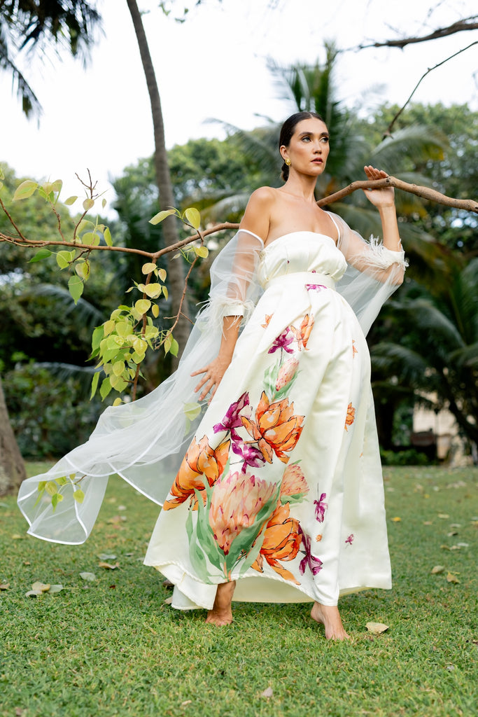 Floral lotus printed dress