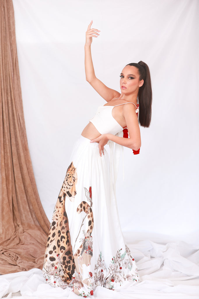 Leapord Print Flared Skirt