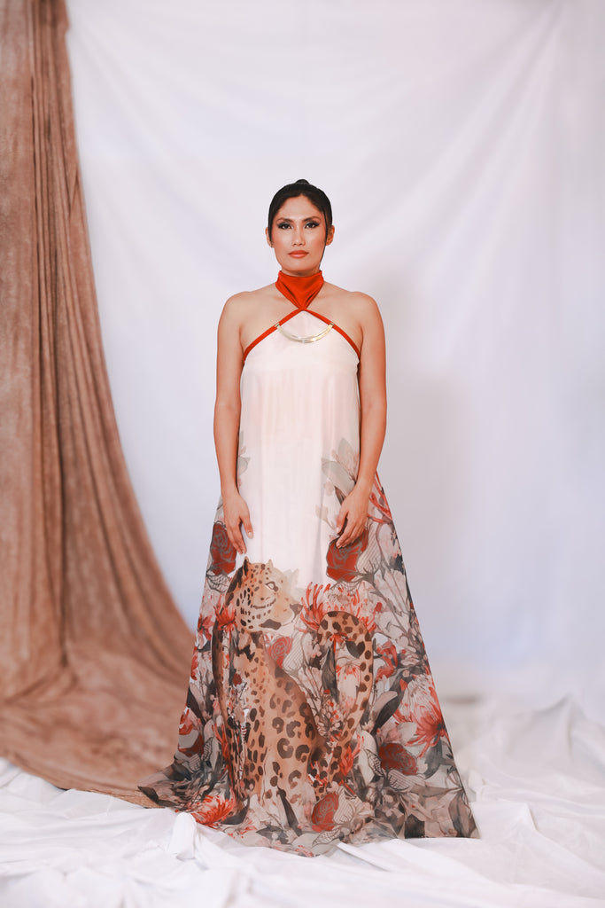 Printed Halter Dress