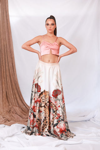 Satin Pink Crop Top