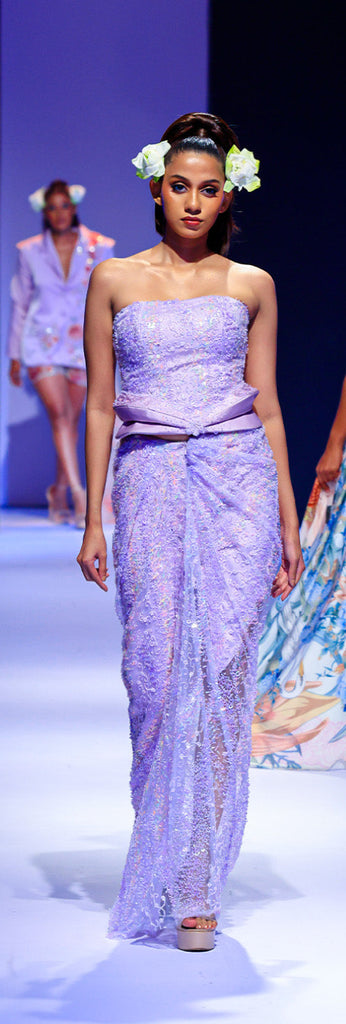 Sequin Embellished Draped Skirt