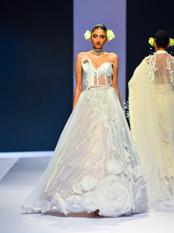 Peacock Embroidered Bridal Skirt